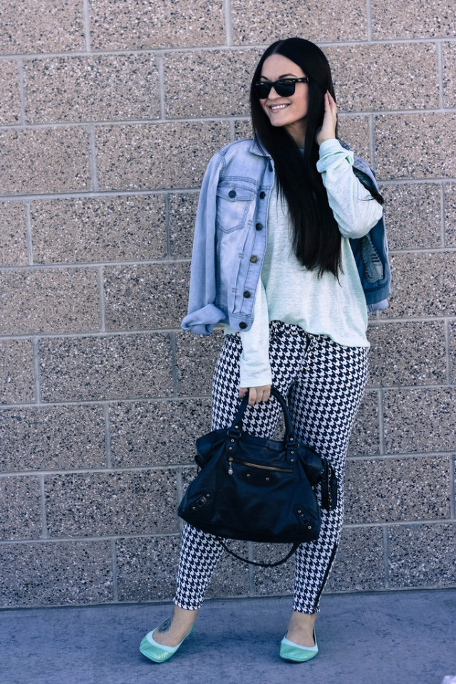 Houndstooth Print Pants