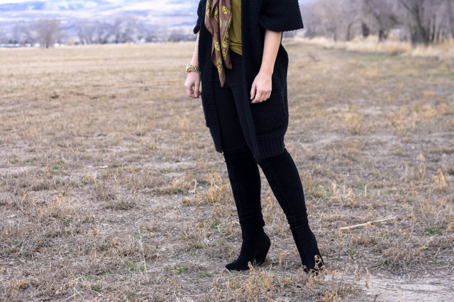 Black Suede Thigh High Boots