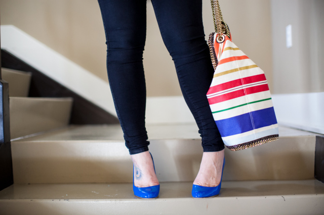 Stella McCartney Rainbow Striped Handbag