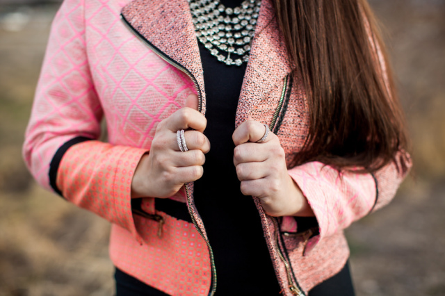 MSGM Pink Patchwork Jacket