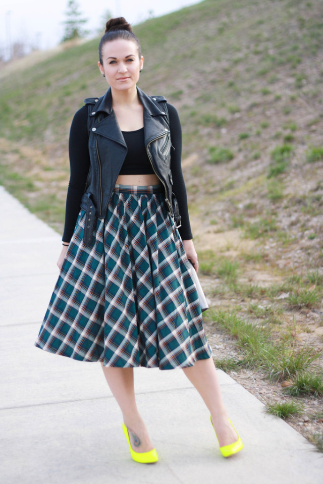 Plaid Midi Skirt