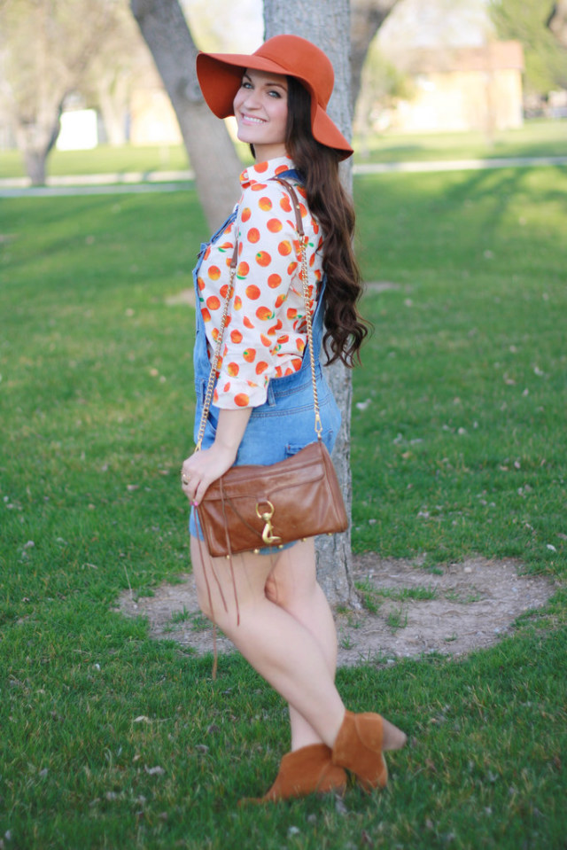 Orange Print J.Crew Blouse