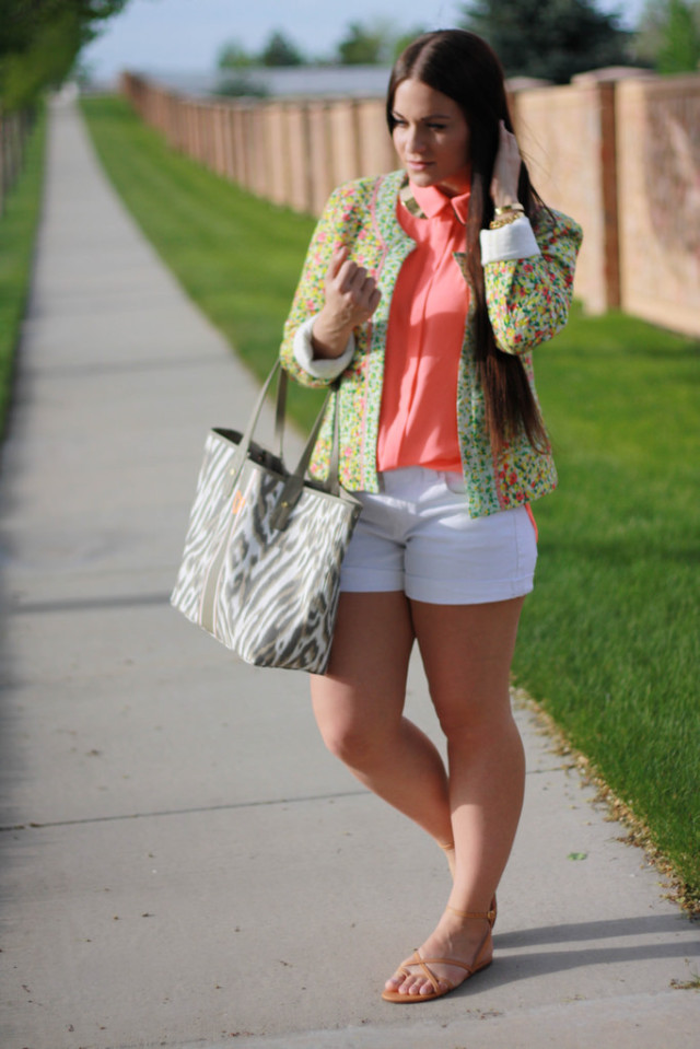Neon button up blouse