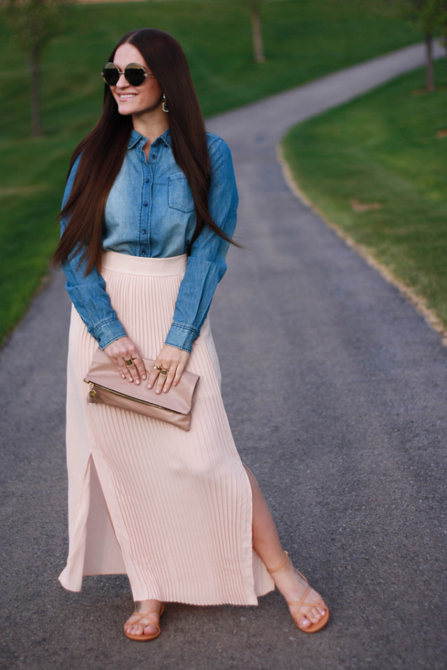 Pleated Maxi Skirt