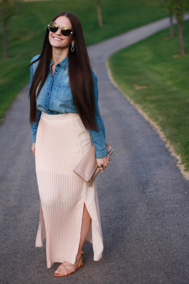 Chambray and Maxi Skirt