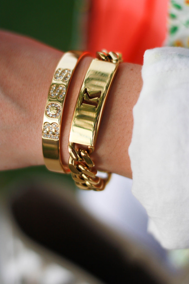 Monogrammed Gold Bracelet