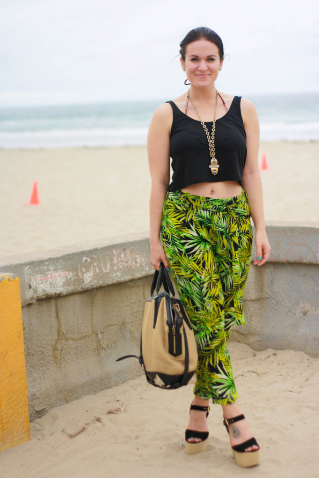 Tropical Print Pants