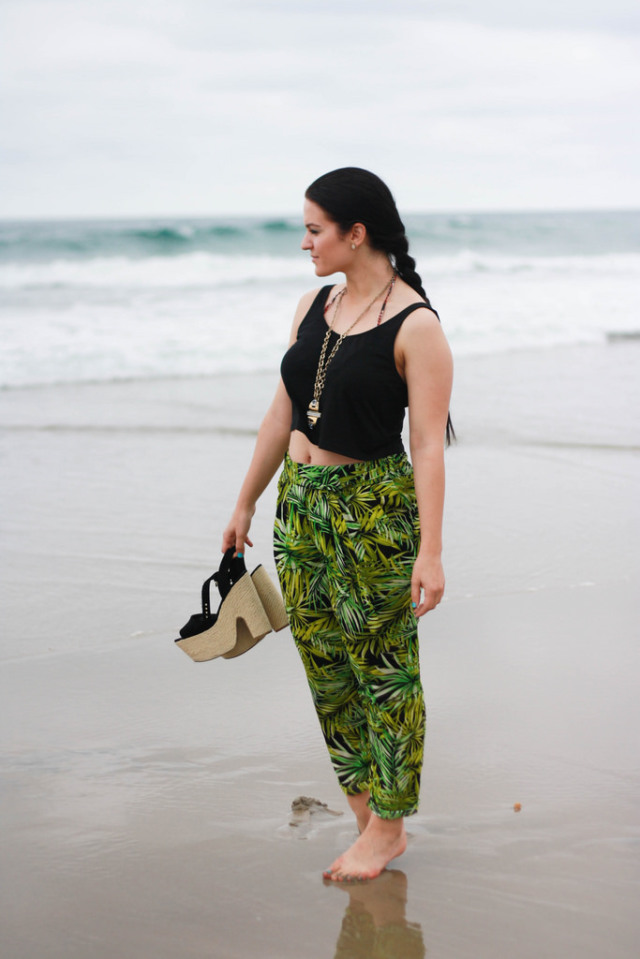 Palm Tree Print Pants