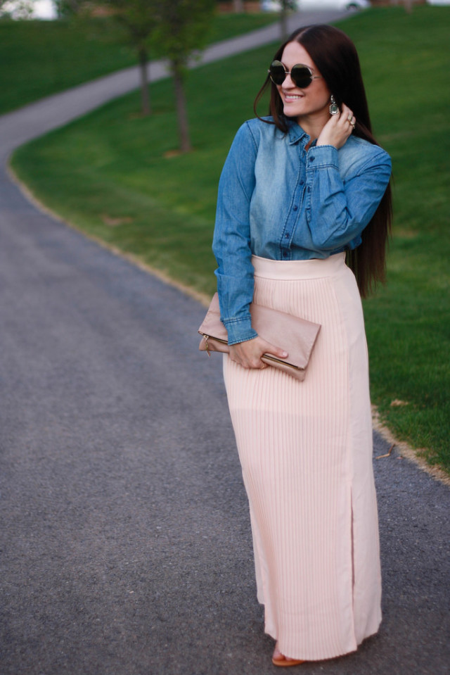 Pleated Maxi Skirt