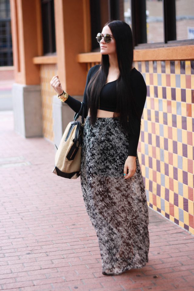 Crop Top and Maxi Skirt Outfit