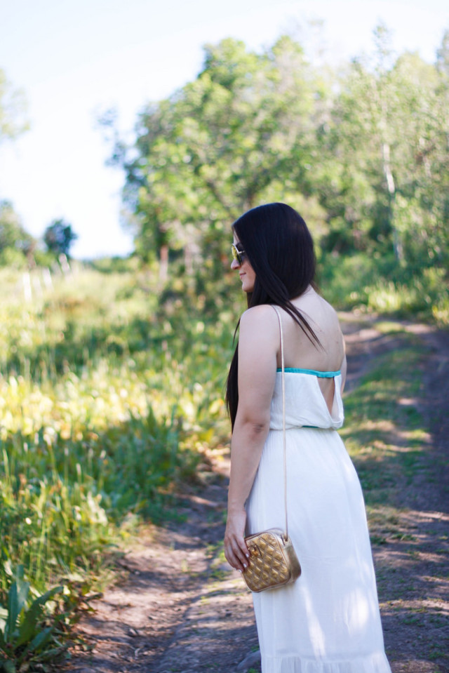 Open back maxi dress