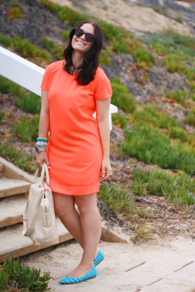 Orange Shift Dress