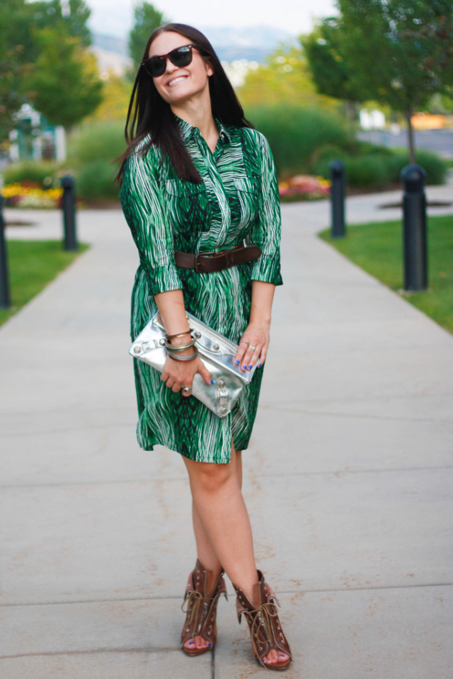 Printed Shirt Dress