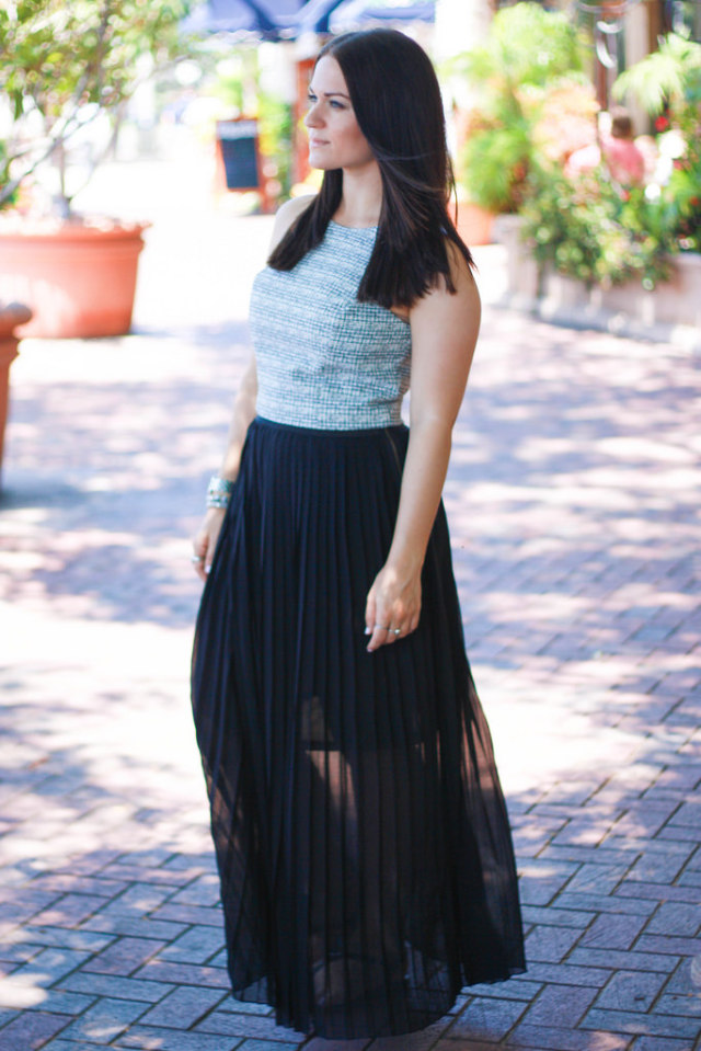 Pleated Maxi Skirt