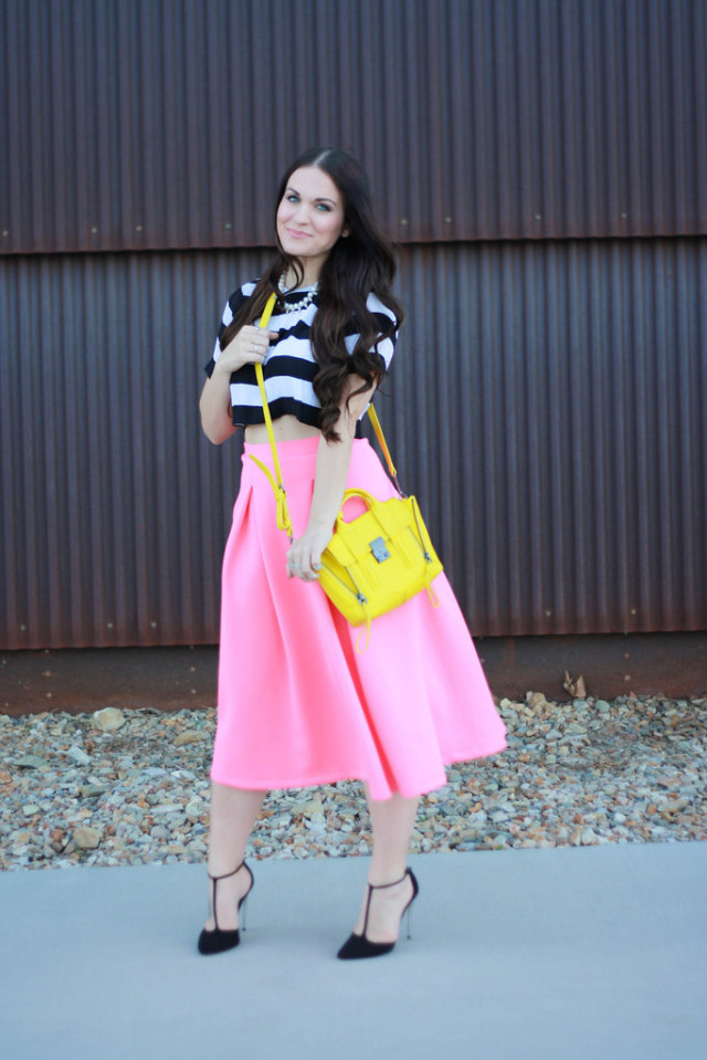 Pink Full Midi Skirt