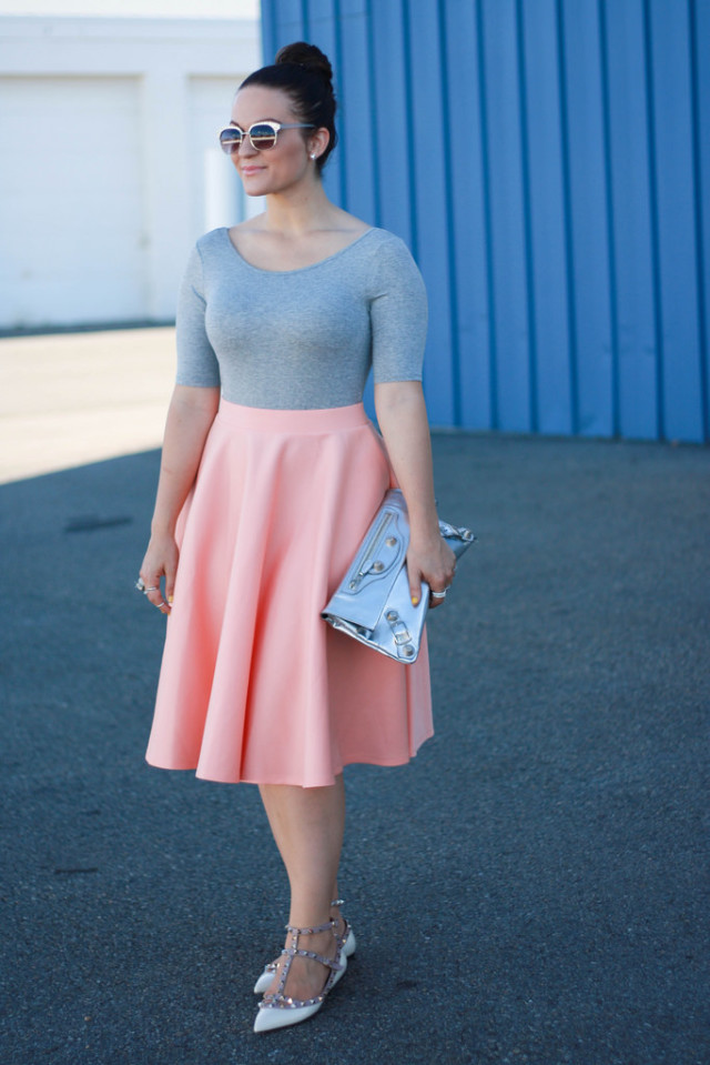 Asos Orange Midi Skirt