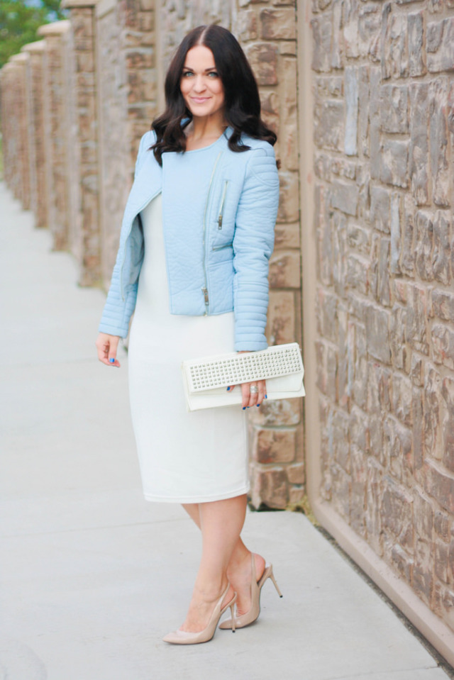 Zara Light Blue Moto Jacket