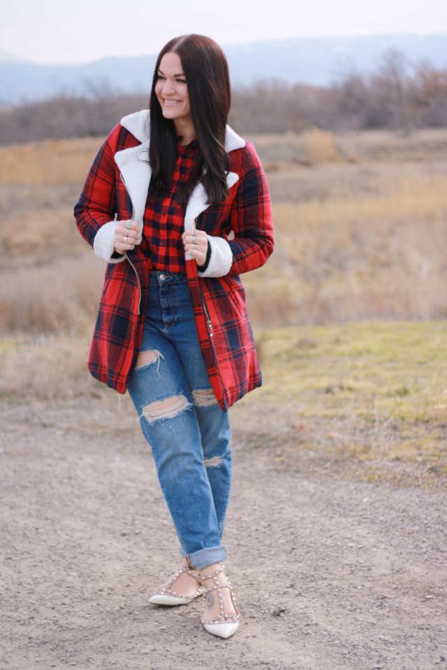 Plaid Print Coat