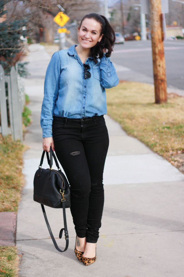 Madewell Black Leather Bag