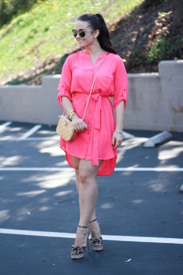 Pink Shirt Dress