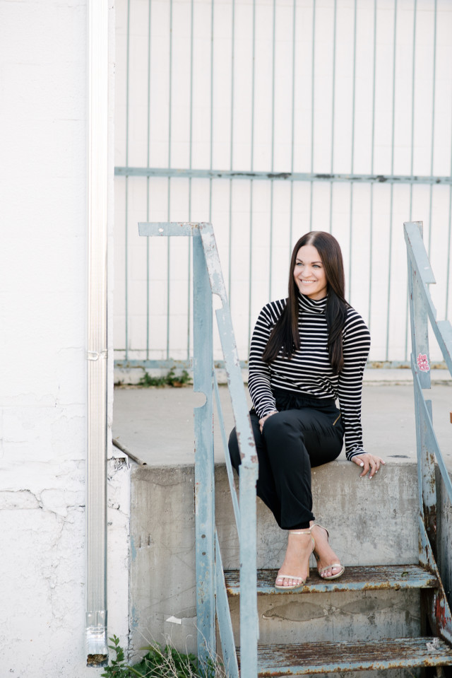 Striped turtleneck 