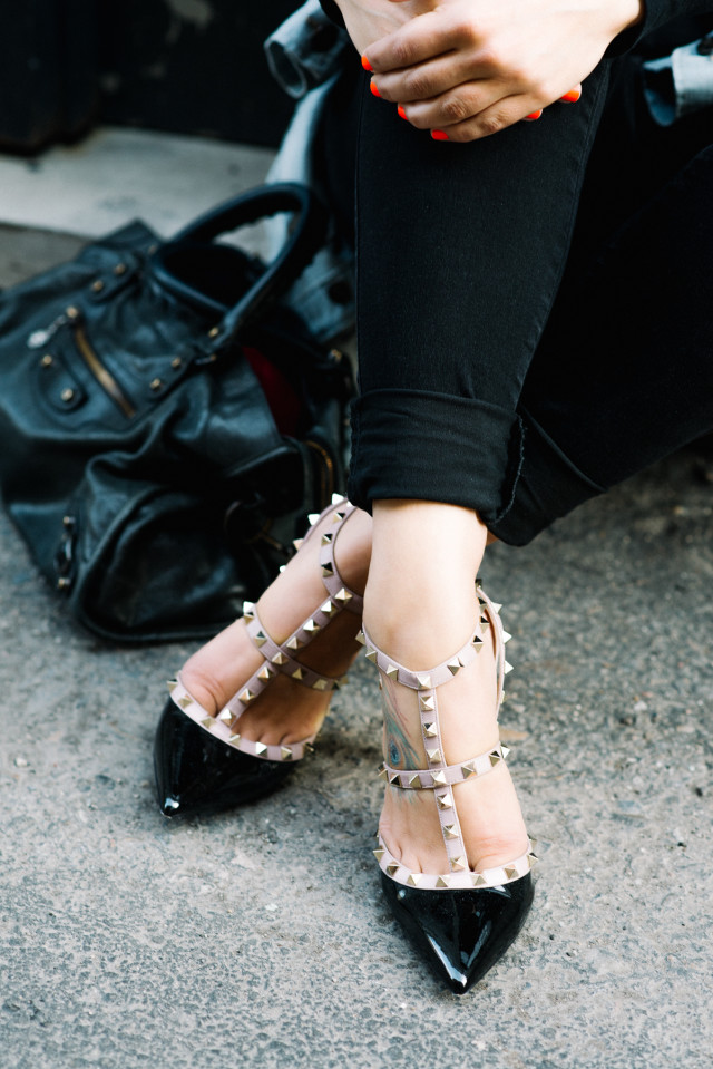 Valentino Black Rockstud Heels