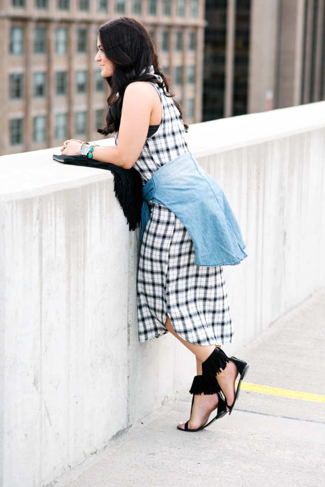 Plaid Dress and Chambray Shirt