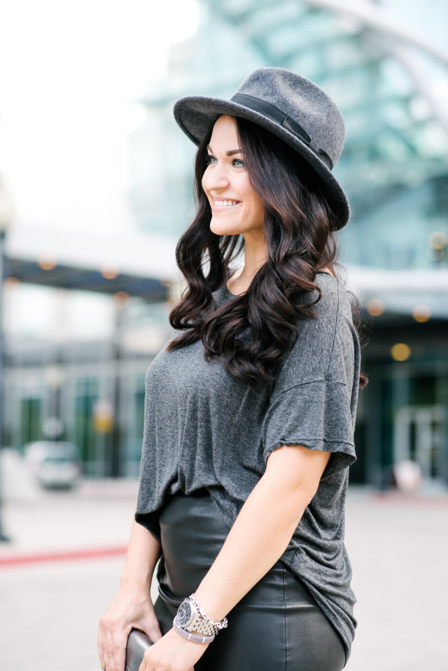 Grey Wide Brim Fedora