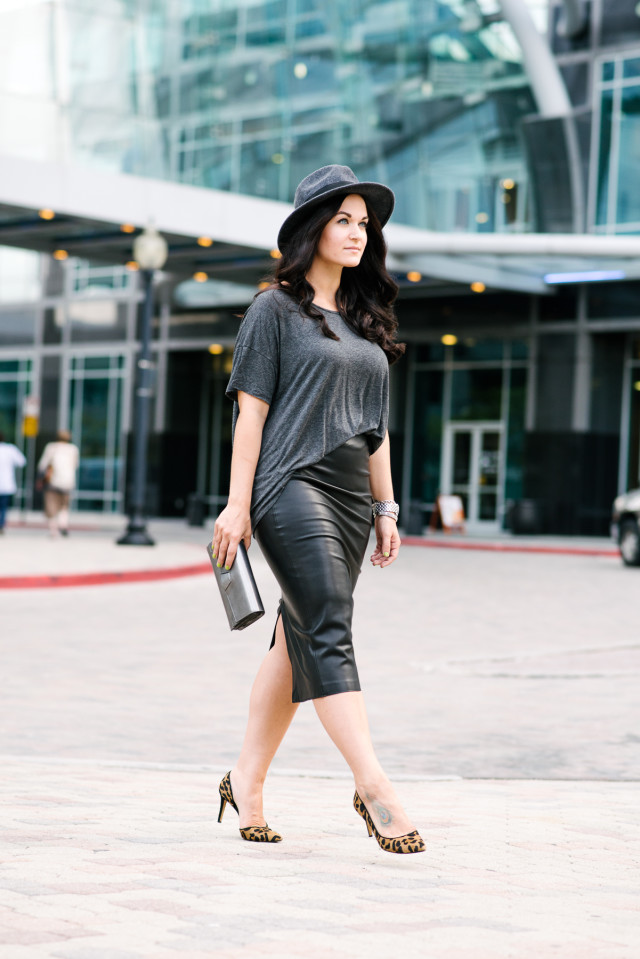 Zara Black Leather Skirt