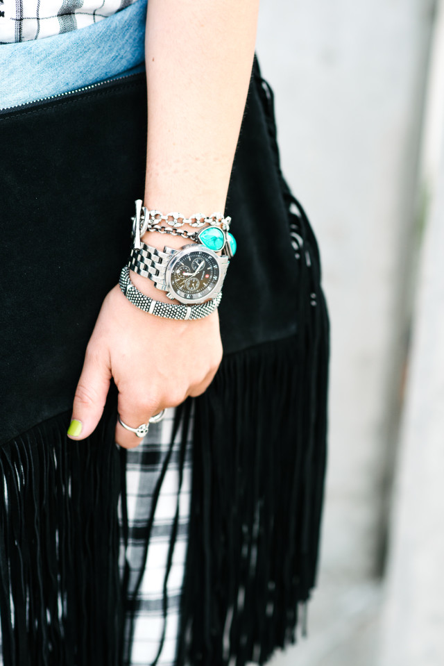 Black Fringe Clutch