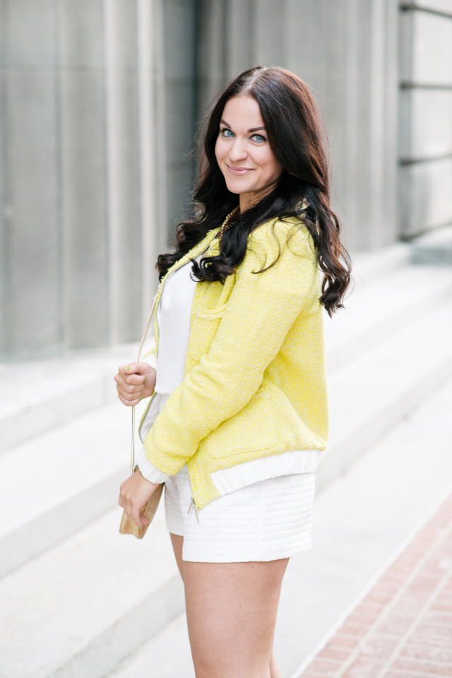 Zara Yellow Tweed Jacket