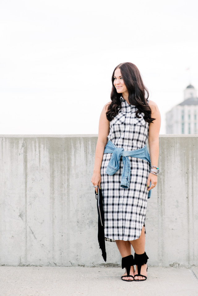 Button Up Plaid Dress