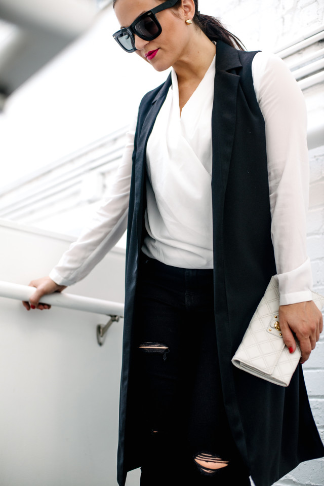 White Crossover blouse