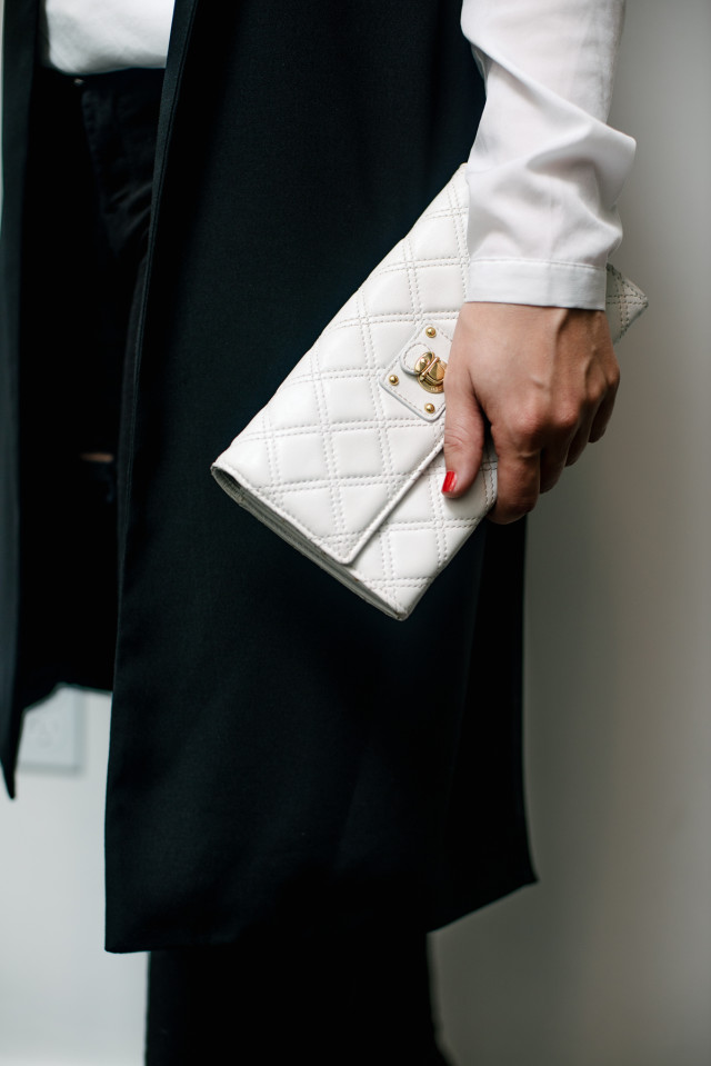 White Quilted Marc Jacobs Clutch