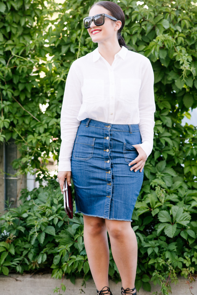 Denim Midi Skirt