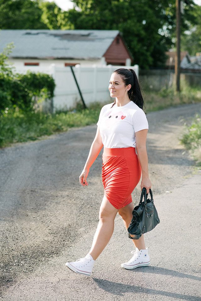 Skirt and Chuck Taylors