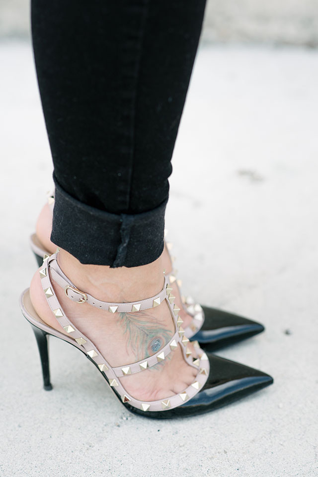 Valentino Rock Stud T-Strap Pumps