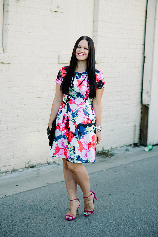 Floral Print Scuba Dress