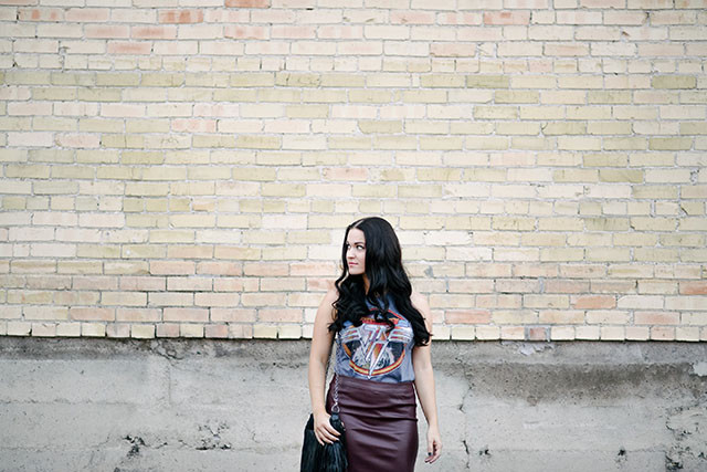 Oxblood Leather Skirt