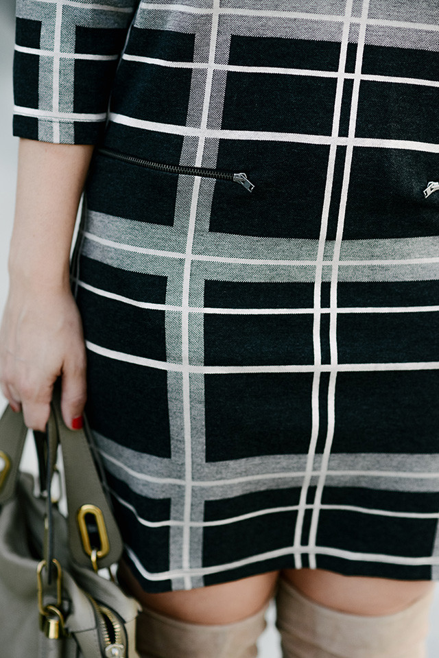 Black Plaid Shift Dress