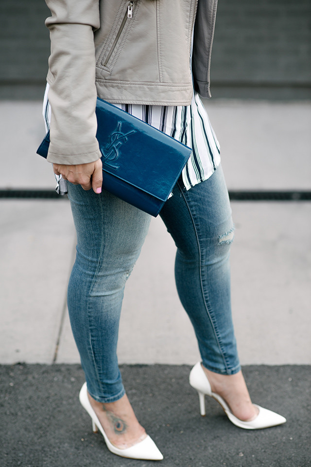 Navy Striped Blouse