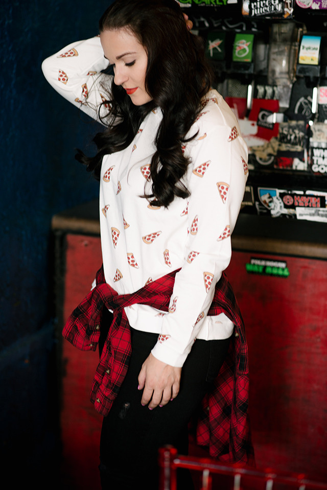 Pizza print sweatshirt