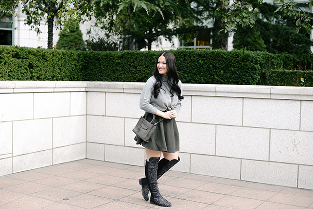Olive and Grey Outfit