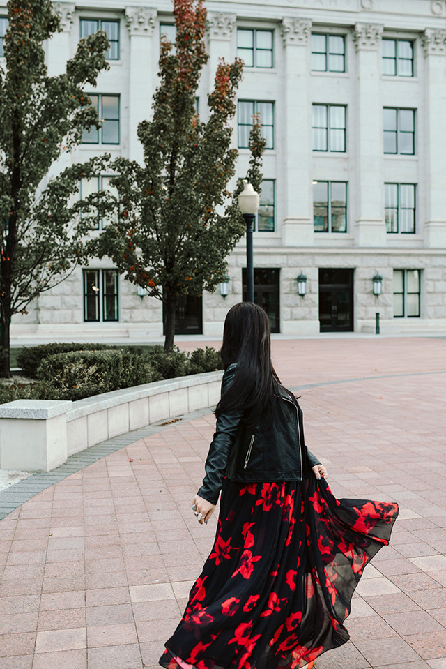 Floral Print Maxi Skirt