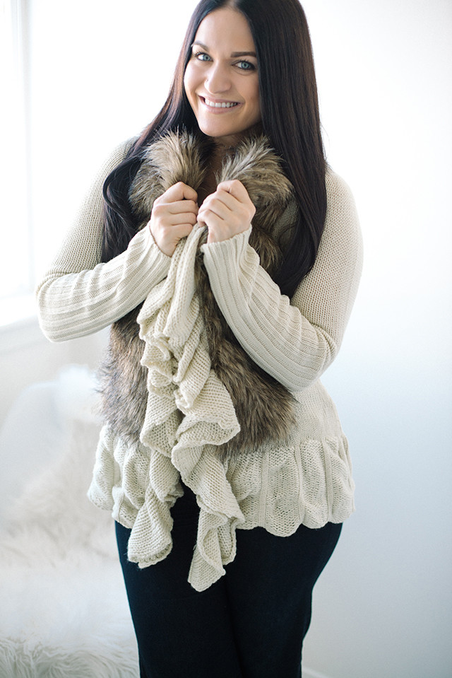 Faux Fur Cardigan Sweater