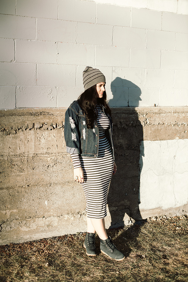 Striped Midi Skirt