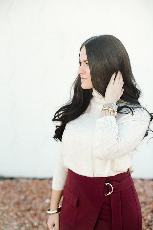 Cream Turtleneck Sweater