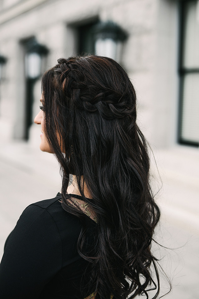 Brunette Braided Crown Hair Style