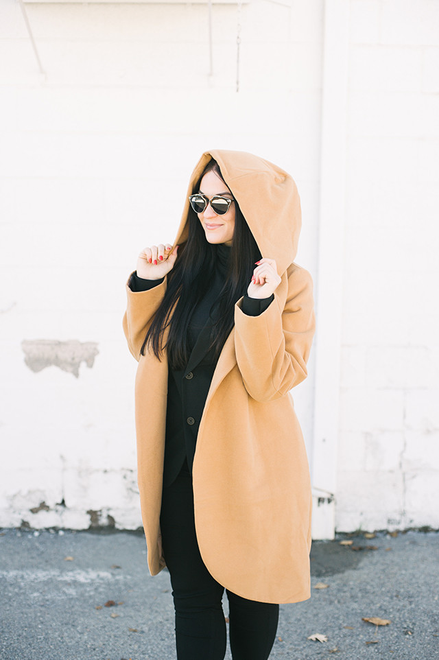 Hooded Camel Coat