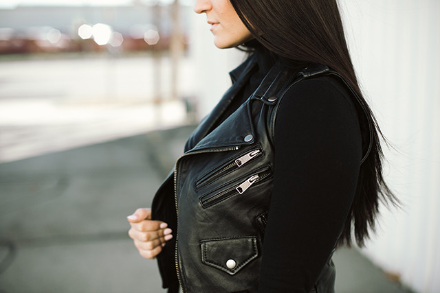 Black Leather Vest